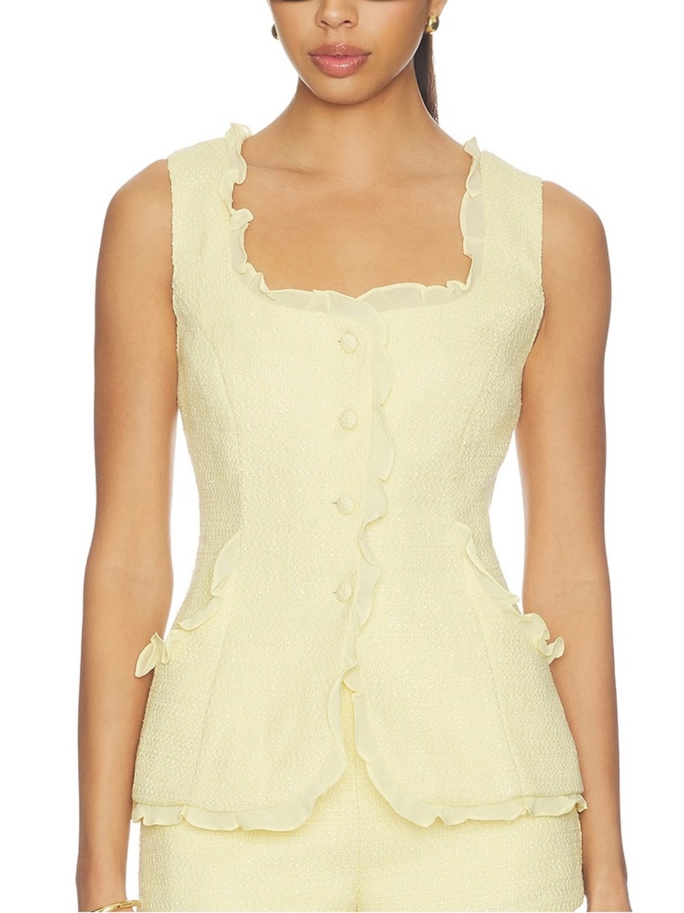 NWOT Amanda Uprichard Kya Top in Cornsilk Yellow Size XS